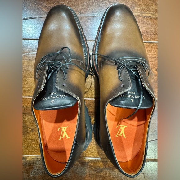 Louis Vuitton Brown Leather Lace Up Derby Shoes Size 7.5 - Picture 8 of 16